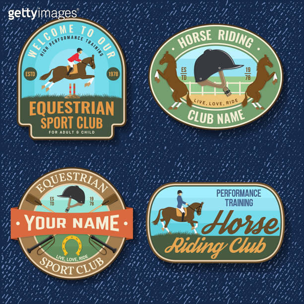 Set of Horse racing sport club badge, patch, emblem, emblem. Vector ...