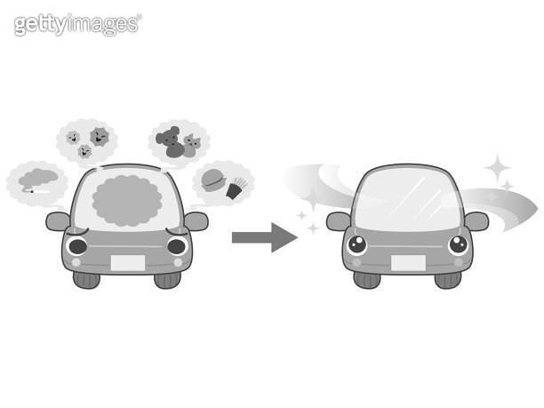 Illustration of a car with a stinky smell 이미지 (1392046738) - 게티이미지뱅크