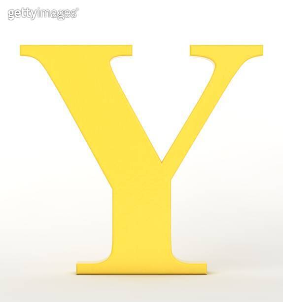 Letter Y yellow on white background 이미지 (1370749592) - 게티이미지뱅크