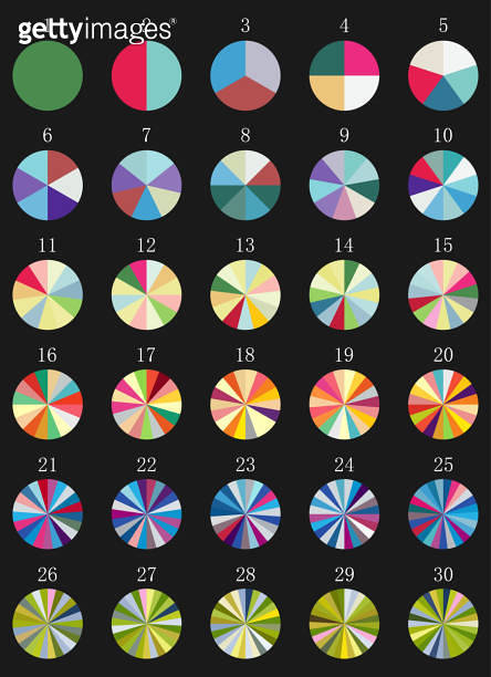 Vector set of segmented circles diagrams pie various number of sectors ...