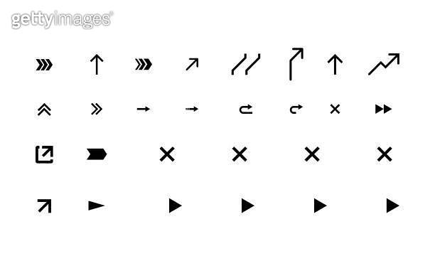icon collection set of random arrow logo edition in simple black and ...