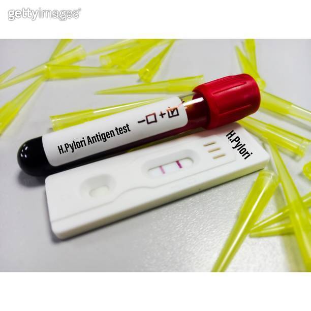 Blood sample with rapid test cassette for Helicobacter pylori(H. pylori