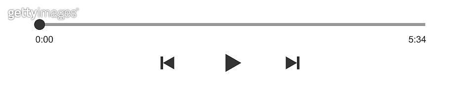 Audio or video player progress loading bar with time slider, pause ...