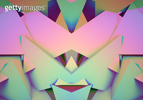 Abstract background with symmetric 3d shapes and vibrant colors. 3D ...