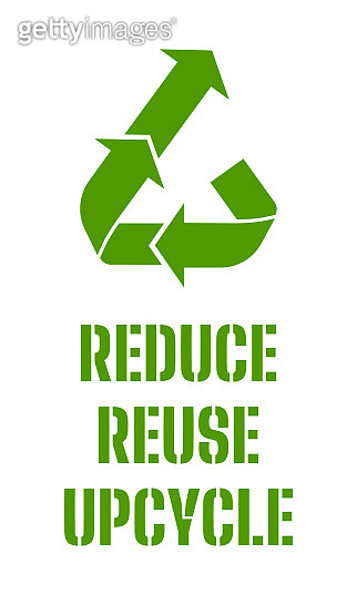Reduce Reuse Upcycle words and symbol. 이미지 (1414096888) - 게티이미지뱅크