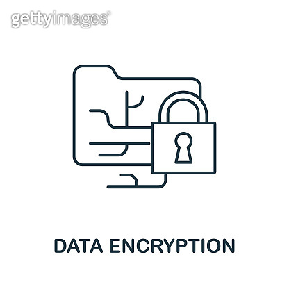 Data Encryption icon from cyber security collection. Simple line Data ...