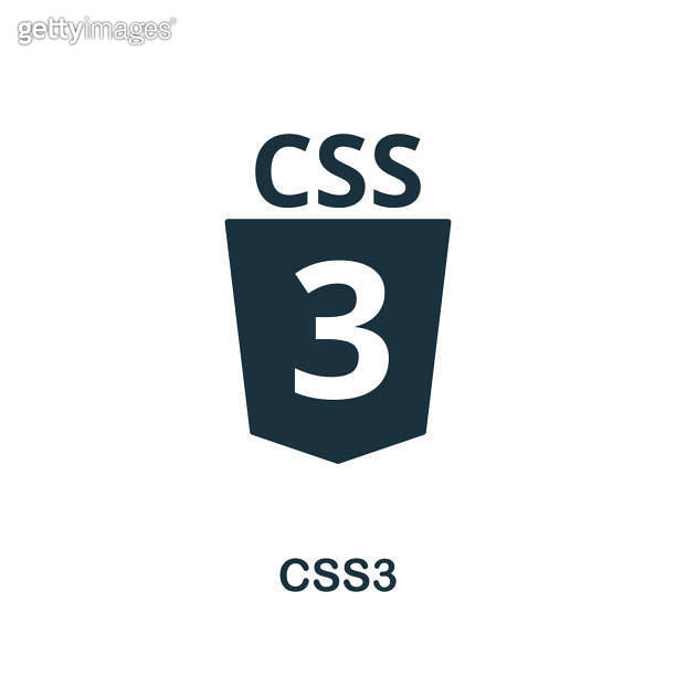 Css3 icon. Simple element from website development collection. Filled ...