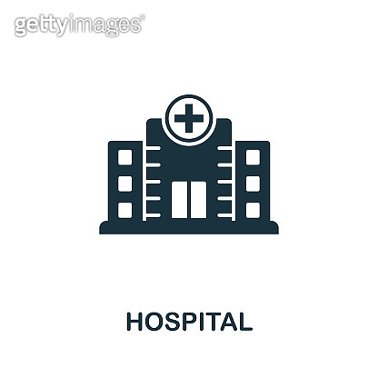 Hospital icon. Simple element from medical services collection. Filled ...