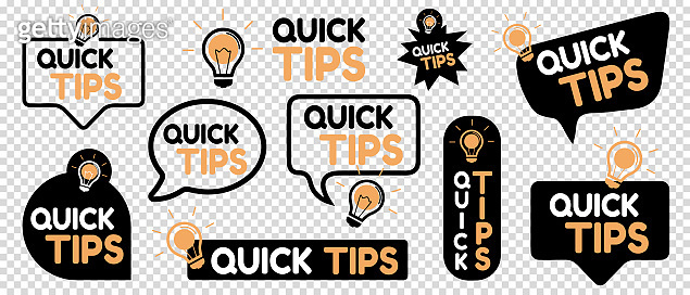 Quick Tips Icon Set - Different Vector Illustrations Isolated On ...