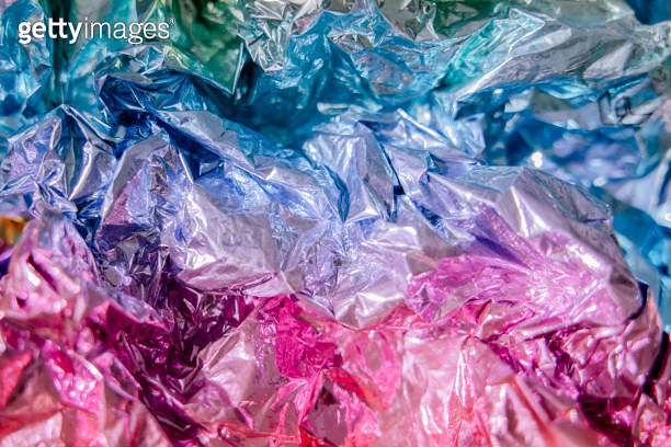 Iridescent foil texture background. Holographic wrinkled surface ...