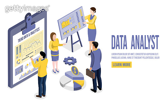 Business analysis technology concept. isometric vector illustration ...