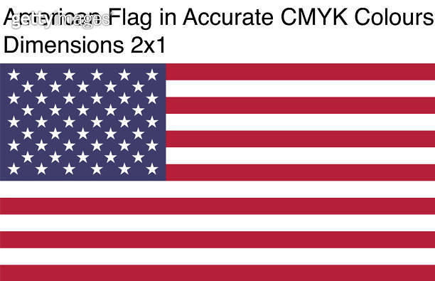 American Flag in Accurate CMYK Colors (Dimensions 2x1) 이미지 (1363925022 ...
