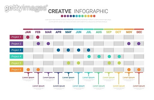 Business project time plan template with 12 months, 1 year. Planner ...