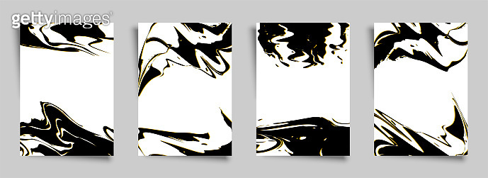 Grunge notebook cover ink smear liquid flat set 이미지 (1402821320) - 게티이미지뱅크