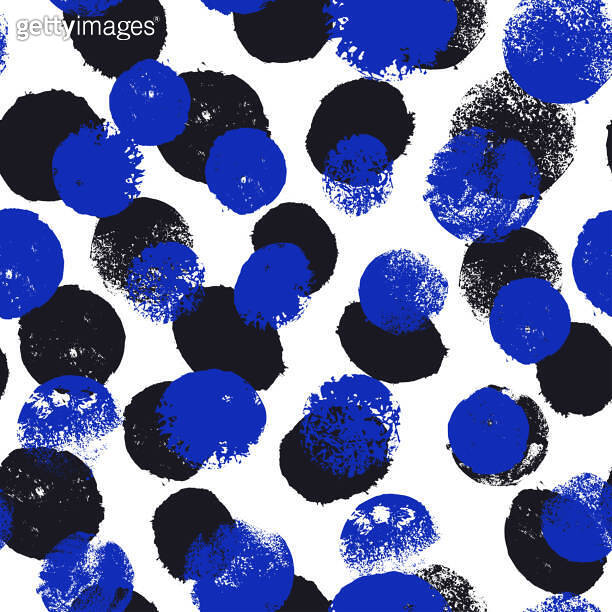 Creative grunge polka dot seamless background for print, textile or ...