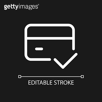 Successful transaction pixel perfect white linear ui icon for dark ...