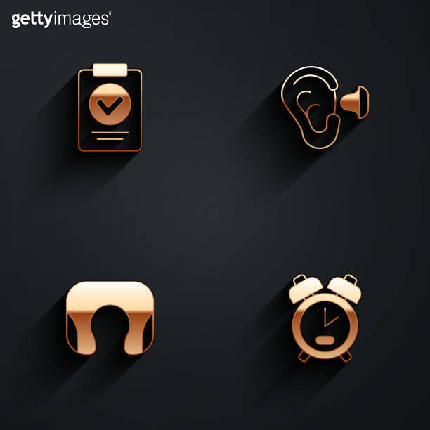 Set Medical prescription, Earplugs and ear, Travel neck pillow and