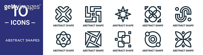 abstract shapes outline icon set includes thin line abstract shape ...