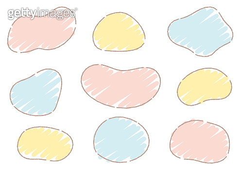 White Bumpy Line Border Simple handwriting style frame set (bumpy lines) 이미지 (1399107987) - 게티이미지뱅크