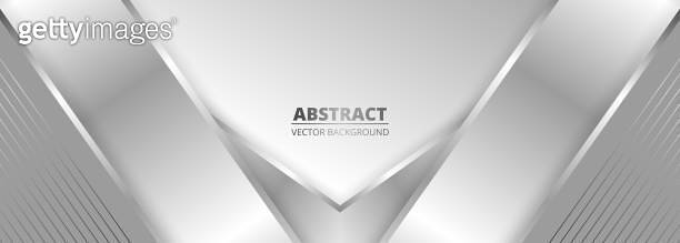 Wide luxury abstract background with silver gradient lines triangle ...