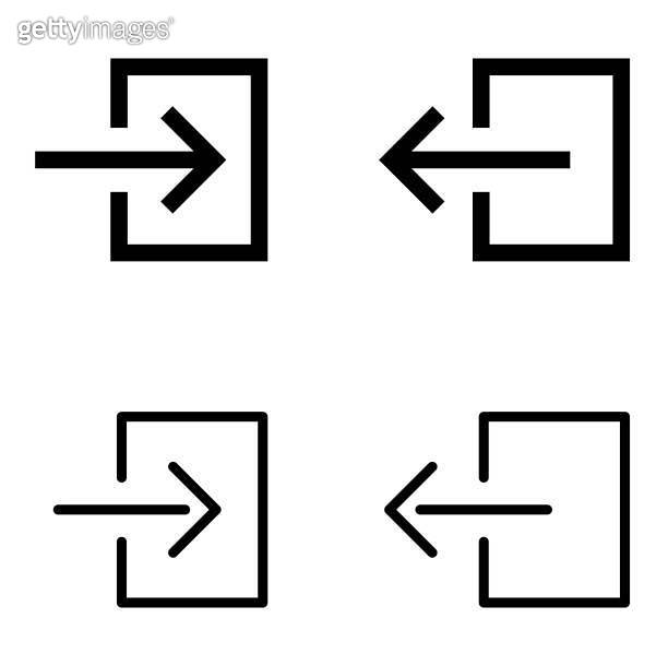 Login and logout icon set (1400196757) 일러스트, 무료 일러스트 - 게티이미지뱅크