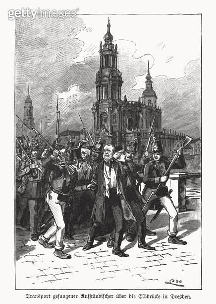 May Uprising in Dresden (1849), wood engraving, published in 1893 이미지