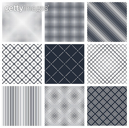 Simple White Background Pattern Minimal simple geometric seamless patterns set, vector abstract ...