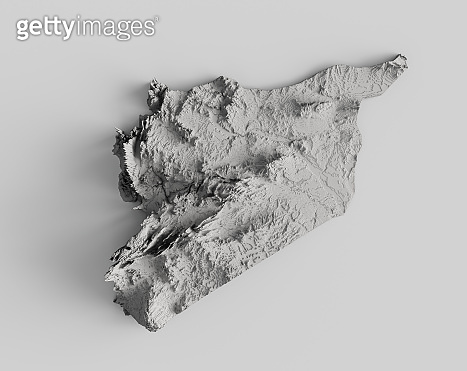 Syria Topographic Map 3d realistic Syria map Color texture and Rivers ...
