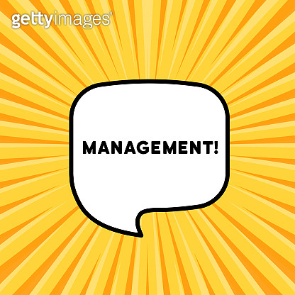 Speech bubble with Management text. Business concept. Boom retro comic ...
