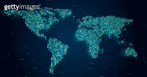 Global internet connection on digital Earth map, modern world data ...
