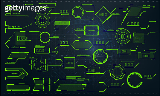 Tech Callouts Vector Callouts titles banner. Tech digital infoboxes hud templates ...