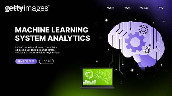 Machine Learning System Analytics Website Landing Page Template 이미지 ...
