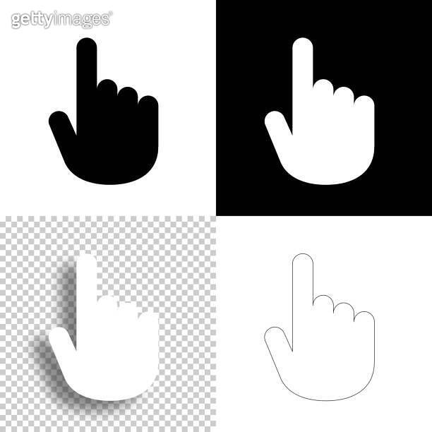 Hand cursor - pointer. Icon for design. Blank, white and black ...