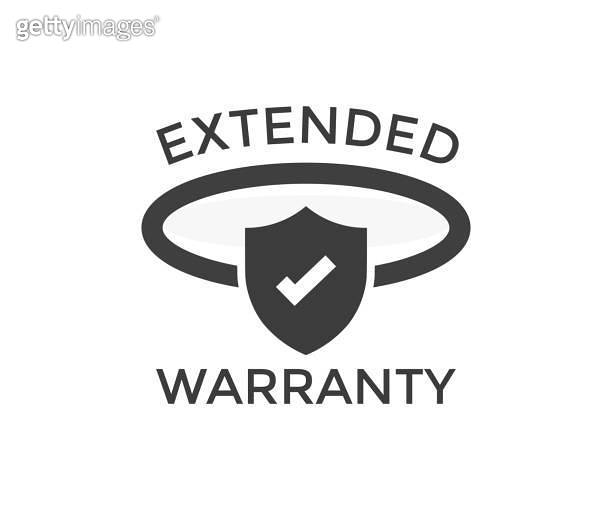 Extended warranty label or sticker, badge, stamp. Certificate, Extended