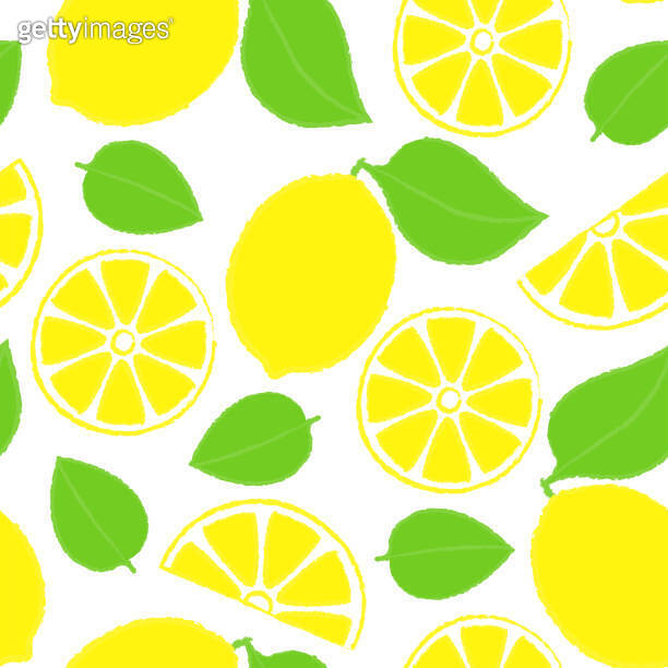 Bright Seamless Vector Pattern With Fresh Juicy Lemons and Leaves 이미지 ...