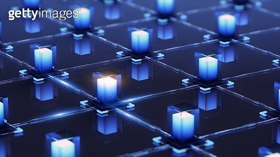 Block chain concept - network connections . 3d rendering 이미지 ...