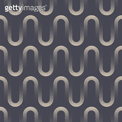 Elegant Wavy Lines Stippled Seamless Pattern Vector Fancy Abstract ...