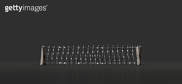 sharp wire barricade, protection and defence fence, military object, 3d ...