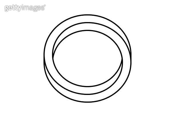 Impossible circle shape. Line optical line symbol. Outline mobius strip ...
