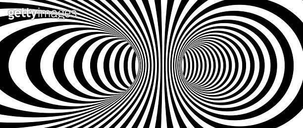 Abstract hypnotic distorted lines background. Black and white vertical ...