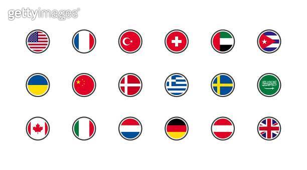 Language Icon Country National flags of popular countries. Flat, icons symbols of country ...
