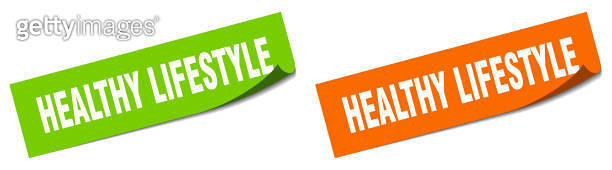 healthy lifestyle paper peeler sign set. healthy lifestyle sticker ...
