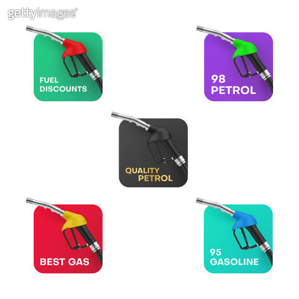 Petrol icon set best gas quality gasoline fuel discount realistic