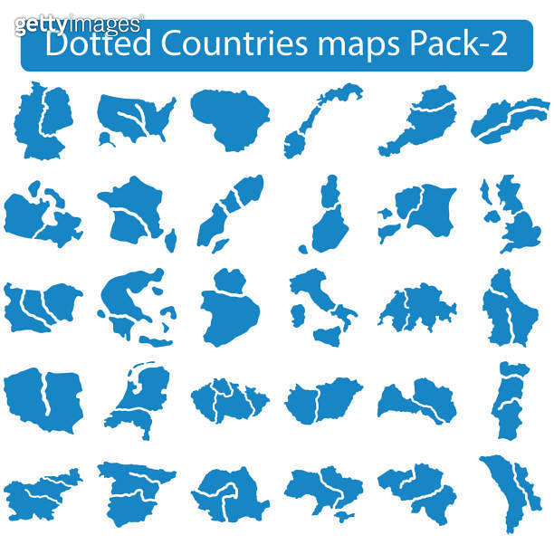 Dotted Countries maps icon Pack-2 vector illustration 이미지 (1481093688 ...