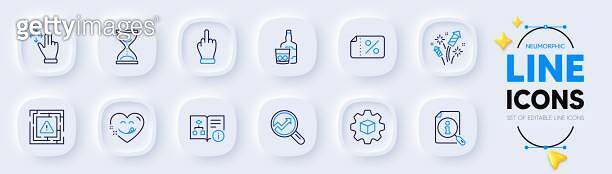 Move gesture, Maze attention and Yummy smile line icons for web app ...