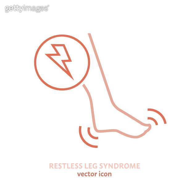 Restless leg syndrome outline icon. RLS linear sign. (1646405550) - 게티이미지뱅크