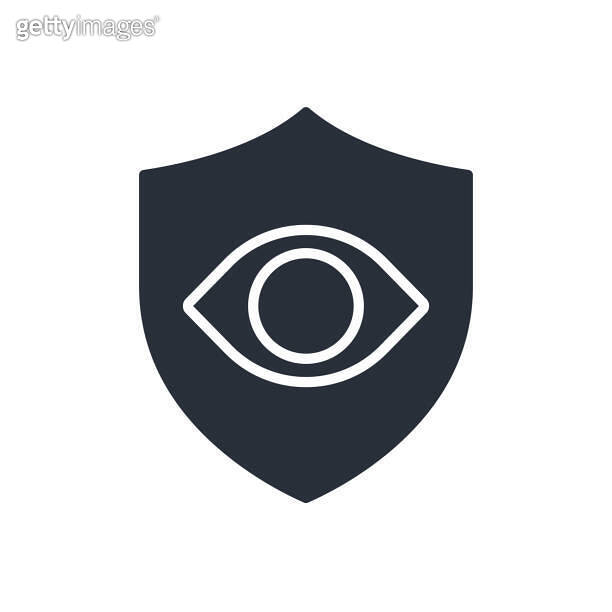 Shield with eyes. Eye protection. Safety sign eye protection