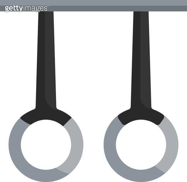 gymnastics rings ceiling mount concept, Ring Hanger with Suspension Straps vector icon design