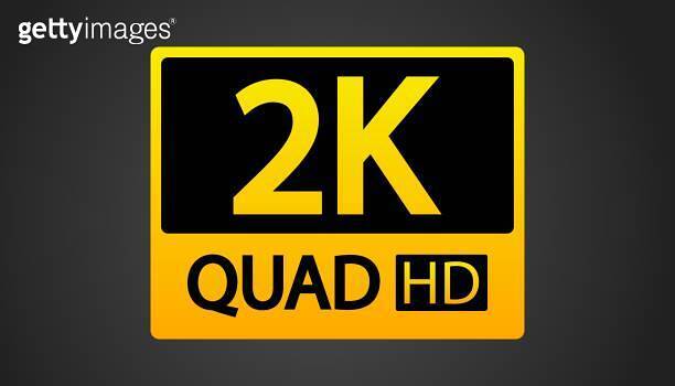 2k QUAD HD line icon. Quality, resolution, monitor, TV, cinema, phone ...