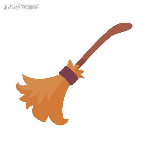 witch magic broom For flying in the sky on Halloween night. broom for